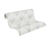 Livingwalls - New York Metropolitan Stories 2 A.S. Création Papel pintado tejido no tejido 10.05 m x 0.53 m Gris Metálico Blanco Fabricado en Alemania 378641 37864-1