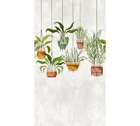 Livingwalls Palms The Wall 382661 382661 - Papel pintado (1,59 x 2,80 m), color verde, rosa y amarillo