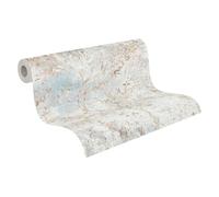 Livingwalls Papel pintado 396502 con ramas en gris, azul - papel pintado floral de alta calidad con diseño y efecto metálico en bronce, cobre - 10,05m x 0,53m - Fabricado en Alemania