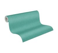 Livingwalls Papel pintado 396523 - papel pintado liso en verde, turquesa, azul - papel pintado unicolor de alta calidad con textura textil para varias habitaciones - 10,05m x 0,53m