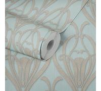 Livingwalls Papel pintado barroco Mata Hari estilo modernista 380912, color azul, marrón y gris