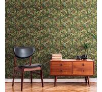 Livingwalls Papel pintado de fieltro verde selva - para salón dormitorio 394251 - Papel pintado floral - 10,05 m x 0,53 m para 5,33 m² - Fabricado en Alemania