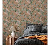 Livingwalls Papel pintado de la selva naranja y rojo - para salón dormitorio 394362 - Papel pintado no tejido selva - 10,05 m x 0,53 m para 5,33 m² - Fabricado en Alemania