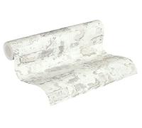 Papel Pintado Efecto Piedra Elements A.S. Création Papel pintado tejido no tejido 10.05 m x 0.53 m Gris Blanco Fabricado en Alemania 369293 36929-3