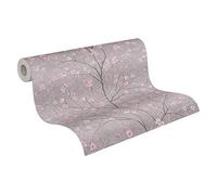 Papel Pintado Flores Mio - Tokio Metropolitan Stories 2 A.S. Création Papel pintado tejido no tejido 10.05 m x 0.53 m Gris Rosa Fabricado en Alemania 379122 37912-2