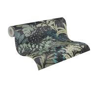 Livingwalls Papel pintado Flores Nala Cape Town – Tejido no tejido 10,05×0,53 m Verde/Negro