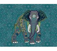 Livingwalls Papel pintado fotográfico (3,71 x 2,80 m), diseño de elefante, color azul y gris