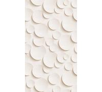 Livingwalls Papel pintado fotográfico 3D blanco y rosa con círculos y puntos 382831 para salón moderno 1,59 x 2,80 m, fabricado en Alemania