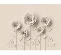 Livingwalls Papel pintado fotográfico con efecto 3D de flores, color beige 382931, 3,71 x 2,80 m, fabricado en Alemania