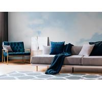 Livingwalls Papel pintado fotográfico, diseño de nubes, color azul claro y blanco, 3,71 x 2,80 m, fabricado en Alemania