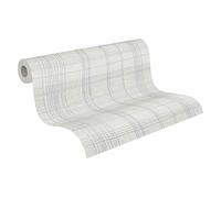 Livingwalls Papel Pintado Geométrico Ava - New York Metropolitan Stories 2 A.S. Création Papel pintado tejido no tejido 10.05 m x 0.53 m Metálico Blanco Fabricado en Alemania 379191 37919-1