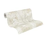 Livingwalls Papel pintado jungle 396474 en beige, crema - con aspecto de jungla - floral con hojas de palmera - papel pintado en 10,05m x 0,53m