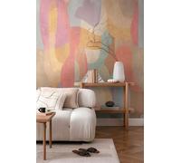 Livingwalls papel pintado mural panorámico tejido no tejido con diseño abstracto en naranja, marrón, rojo - papel pintado mural artístico 8,80 m x 0,53 m - colección COSMOPOLITAN - 791455