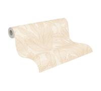 Livingwalls papel pintado no tejido con estructura de hojas en beige, crema, marrón y verde - papel pintado floral de hojas 10,05 m x 0,53 m diseño de COSMOPOLITAN - 790642