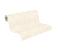 Livingwalls papel pintado no tejido con estructura de hojas en crema, gris y verde - papel pintado floral de hojas 10,05 m x 0,53 m diseño de COSMOPOLITAN - 790641