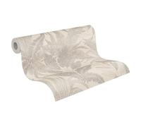 Livingwalls Papel pintado 396545 Hojas de palmera beige/crema Efecto metálico dorado 10,05x0,53 m