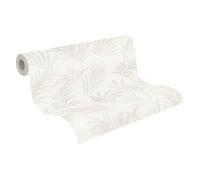 Livingwalls papel pintado no tejido con motivo de hojas en blanco y crema - papel pintado de jungla exótica 10,05 m x 0,53 m diseño de COSMOPOLITAN - 791081