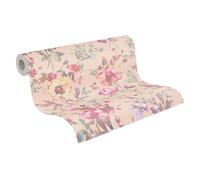 Livingwalls papel pintado no tejido con motivo floral en rosa, metalizado, verde, rosa y amarillo - papel pintado floral romántico 10,05 m x 0,53 m diseño de COSMOPOLITAN - 790613