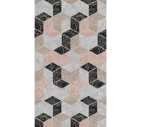 livingwalls papel pintado no tejido con motivo gráfico en beige, negro, rosa - papel pintado panorámico decorativo 1,59 x 2,80 m mural XXL - 393191