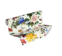 Papeles pintados murales DESIGNDROP - papel pintado preencolado de flores en colores vivos - 10,05m x 0,53m - papel pintado de flores silvestres para el salón - 784911