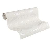 Livingwalls papier peint intissé Flock papier peint classique néo-baroque 10,05 m x 0,53 m blanc métallisé Made in Germany 554338 5543-38