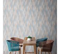 Livingwalls Travel Styles - Papel pintado no tejido con diseño de cuadros en azul y beige, papel pintado escandinavo para diferentes habitaciones, 10,05 m x 0,53 m