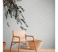 Livingwalls Travel Styles - Papel pintado no tejido con flores de arbustos en blanco y gris, papel pintado escandinavo para diferentes habitaciones, 10,05 m x 0,53 m