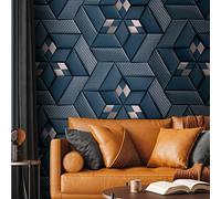 Livingwalls Travel Styles Papel pintado no tejido - Papel pintado abstracto en azul y plata - Papel pintado clásico para diferentes habitaciones en 1,59 m x 2,80 m