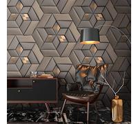 Livingwalls Travel Styles Papel pintado no tejido - Papel pintado abstracto en gris y topo - Papel pintado clásico para diferentes habitaciones en 1,59 m x 2,80 m