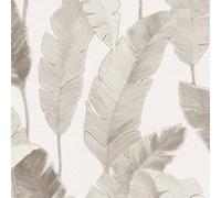 Livingwalls Travel Styles Papel pintado no tejido - Papel pintado botánico en blanco y beige - Papel pintado tropical para diferentes habitaciones en 10,05 m x 0,53 m