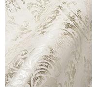 Livingwalls Travel Styles - Papel pintado para pared (10,05 x 0,53 m), diseño barroco, color blanco y plateado