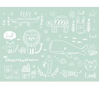 Livingwalls WTD 383041 - Papel pintado fotográfico para habitación infantil (fieltro, 3,71 x 2,80 m), diseño de animales en la selva