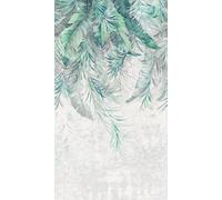 Livingwalls WTD 398191 - Papel pintado fotográfico (1,59 x 2,80 m), diseño de selva, color gris, verde y azul