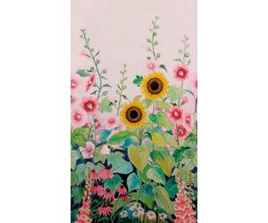 Livingwalls WTD 398831 - Papel pintado fotográfico (3,71 x 2,80 m), diseño de flores en color rosa, verde y amarillo