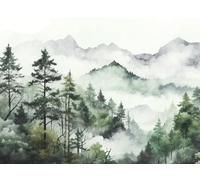 Livingwalls WTD 398991 - Papel pintado fotográfico (1,59 x 2,80 m, 1,59 x 2,80 m), color verde y gris