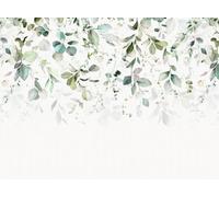 Livingwalls WTD 399001 - Papel pintado fotográfico (3,71 x 2,80 m), diseño de flores, color verde, azul y blanco