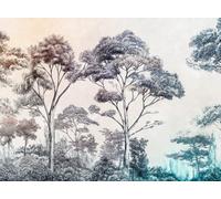 Livingwalls WTD 399021 - Papel pintado fotográfico (1,59 x 2,80 m), diseño de árbol en varios colores, color crema y azul