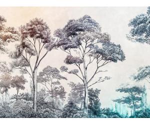 Livingwalls WTD 399021 - Papel pintado fotográfico (1,59 x 2,80 m), diseño de árbol en varios colores, color crema y azul