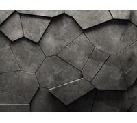 Livingwalls WTD 399241 - Papel pintado fotográfico (1,59 x 2,80 m), diseño de piedra, color negro, antracita y gris