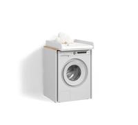 Livinity Armario para Lavadora Paolina, Blanco/Artesano, 68 x 88.2 cm 2 Piezas con cambiadorPráctico Cambiador con Altura ergonómica para un cómodo Cambio de pañal en la Espalda.