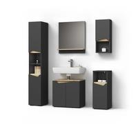 Livinity Combinación de Muebles de baño Timavo, Antracita, 5 Partes