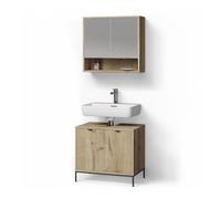Livinity Conjunto de Muebles de baño ATERNO, Roble Vikingo, 2 Piezas