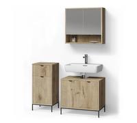 Livinity Conjunto de Muebles de baño ATERNO, Roble Vikingo, 3 Piezas
