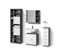 Livinity Conjunto de Muebles de baño Eisak, Antracita, 4 Piezas