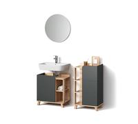 Livinity Conjunto de Muebles de baño Marano, Antracita, 3 Piezas, con Armario Midi