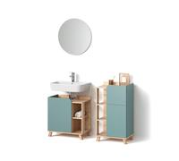 Livinity Conjunto de Muebles de baño Marano, Gris Azulado, 3 Piezas, con Armario Midi