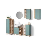 Livinity Conjunto de Muebles de baño Marano, Gris Azulado, 5 Partes