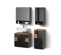 Livinity Conjunto de Muebles de baño Tanaro, Antracita, 4 Piezas