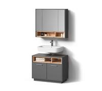 Livinity Conjunto de Muebles de baño Temo, Antracita, 2 Piezas