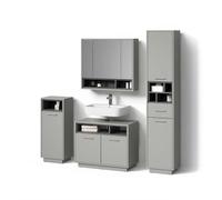 Livinity Conjunto de Muebles de baño Temo, Gris, 4 Piezas